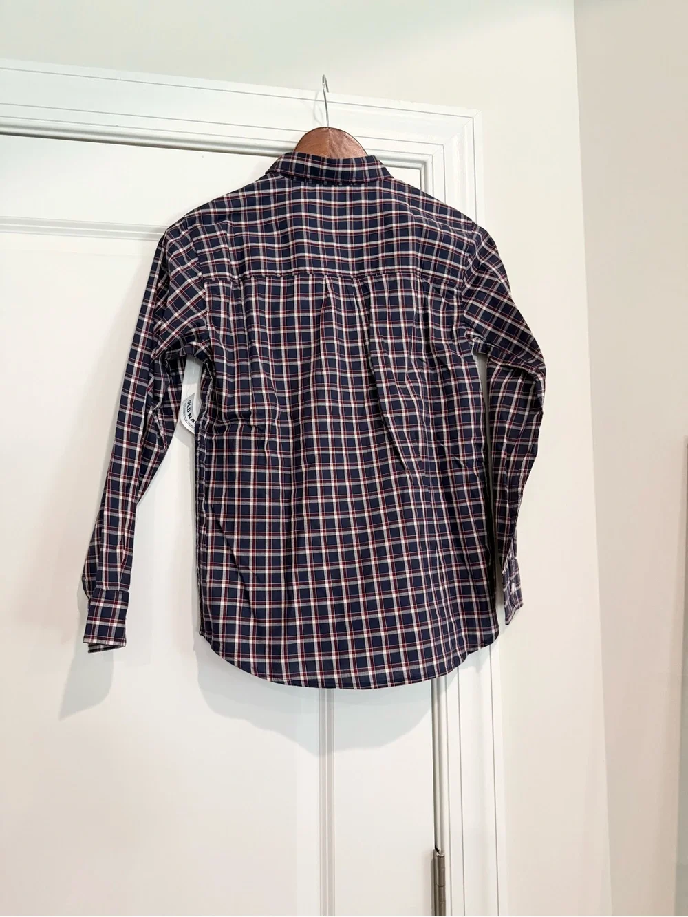 Old Navy Navy and White Plaid Button-Down Shirt